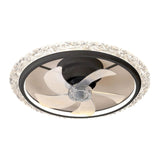 Stylish Clear 5-Blade Round Crystal Ceiling Fan Light Image - 5