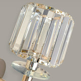 Stylish Clear Crystal Cylinder Gold Metal Wall Sconce Image - 14