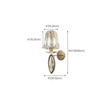 Stylish Clear Crystal Cylinder Gold Metal Wall Sconce Image - 18