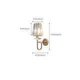 Stylish Clear Crystal Cylinder Gold Metal Wall Sconce Image - 19