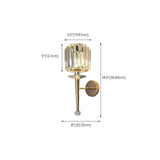 Stylish Clear Crystal Cylinder Gold Metal Wall Sconce Image - 21