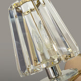 Stylish Clear Crystal Gold Cylinder Metal Wall Sconce Image - 20