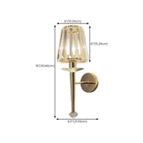 Stylish Clear Crystal Gold Cylinder Metal Wall Sconce Image - 26