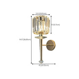 Stylish Clear Crystal Gold Cylinder Metal Wall Sconce Image - 27