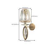 Stylish Clear Crystal Gold Cylinder Metal Wall Sconce Image - 28