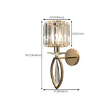 Stylish Clear Crystal Gold Cylinder Metal Wall Sconce Image - 29