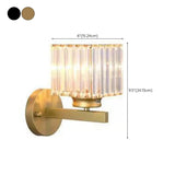 Stylish Clear Crystal Gold Cylinder Vanity Light #size