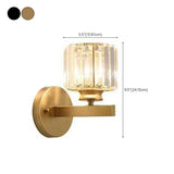 Stylish Clear Crystal Gold Cylinder Vanity Light Image - 15