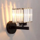 Stylish Clear Crystal Gold Cylinder Vanity Light Image - 3