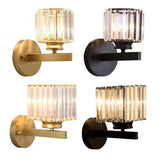 Stylish Clear Crystal Gold Cylinder Vanity Light Image - 9