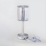 Stylish Clear Cylinder Shade LED Bedside Table Lamp Image - 10