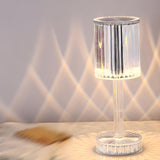 Stylish Clear Cylinder Shade LED Bedside Table Lamp Image - 16