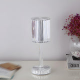 Stylish Clear Cylinder Shade LED Bedside Table Lamp Image - 17