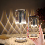 Stylish Clear Cylinder Shade LED Bedside Table Lamp Image - 18