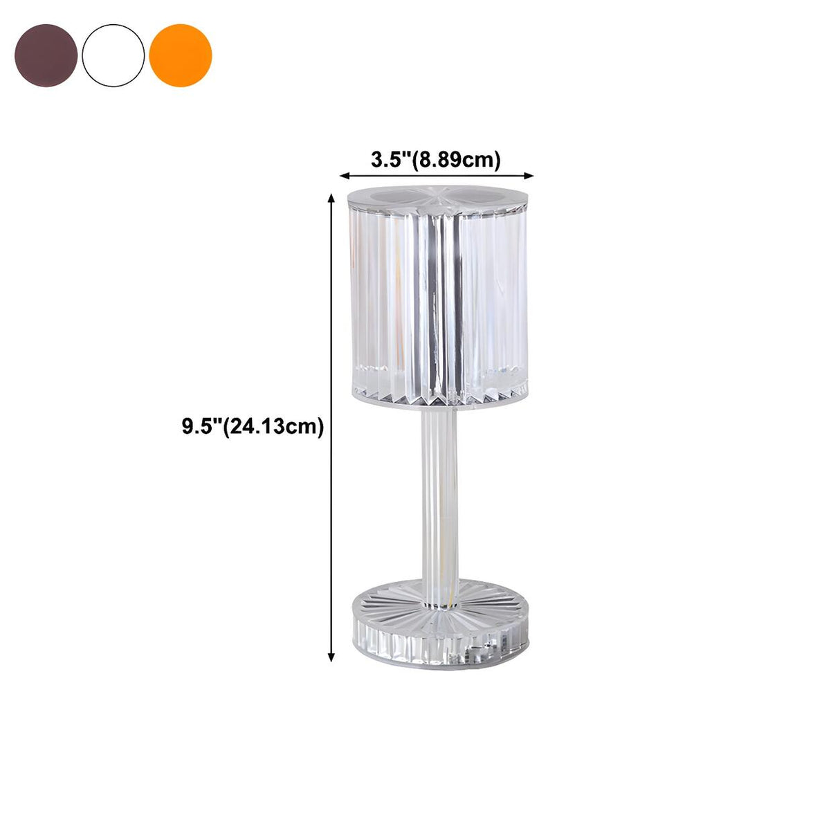 Stylish Clear Cylinder Shade LED Bedside Table Lamp 