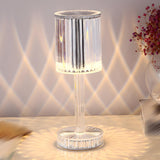 Stylish Clear Cylinder Shade LED Bedside Table Lamp Image - 3