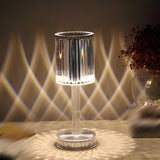 Stylish Clear Cylinder Shade LED Bedside Table Lamp Image - 4