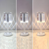 Stylish Clear Cylinder Shade LED Bedside Table Lamp Image - 9