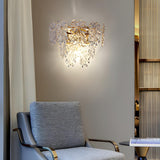 Stylish Clear Glass Gold Snow Metal Wall Sconce Image - 1