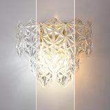 Stylish Clear Glass Gold Snow Metal Wall Sconce Image - 12