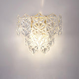 Stylish Clear Glass Gold Snow Metal Wall Sconce Image - 2