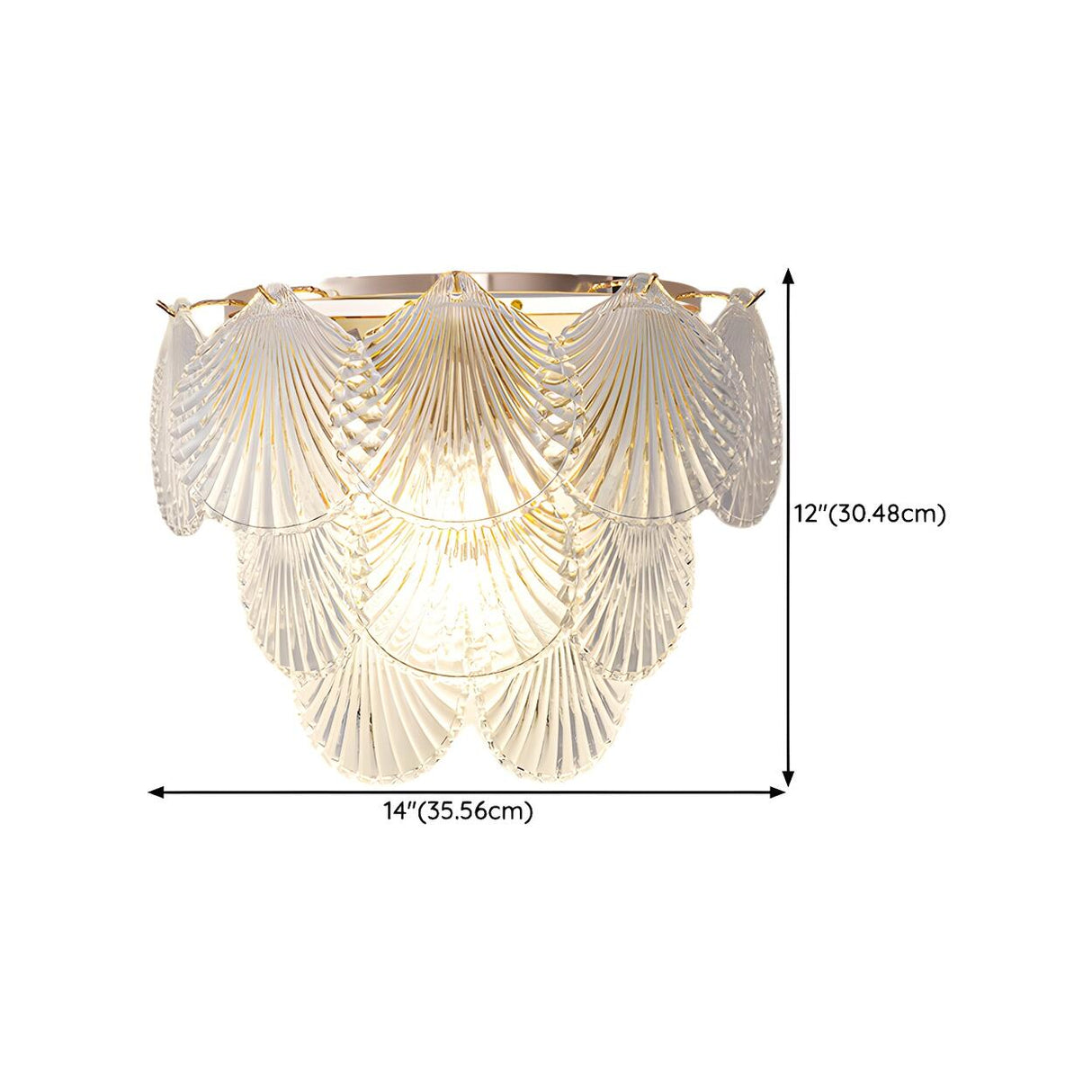 Stylish Clear Glass Gold Snow Metal Wall Sconce Image - 20