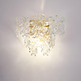 Stylish Clear Glass Gold Snow Metal Wall Sconce Image - 3