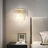 Stylish Clear Glass Gold Snow Metal Wall Sconce Image - 4