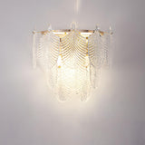 Stylish Clear Glass Gold Snow Metal Wall Sconce Image - 5