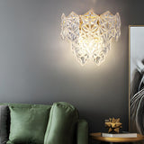 Stylish Clear Glass Gold Snow Metal Wall Sconce Image - 6