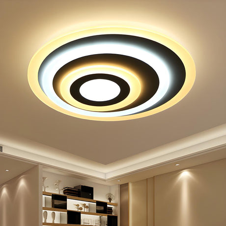 Stylish Concentric Round Flush Mount Ceiling Light Image - 1