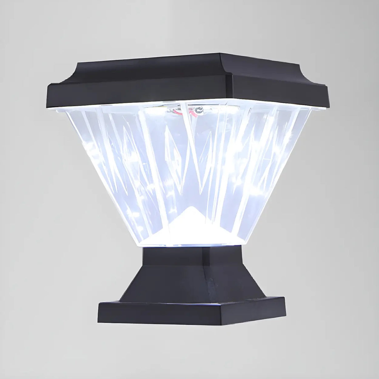 Stylish Cone Solar Black Waterproof Outdoor Table Lamp Image - 10