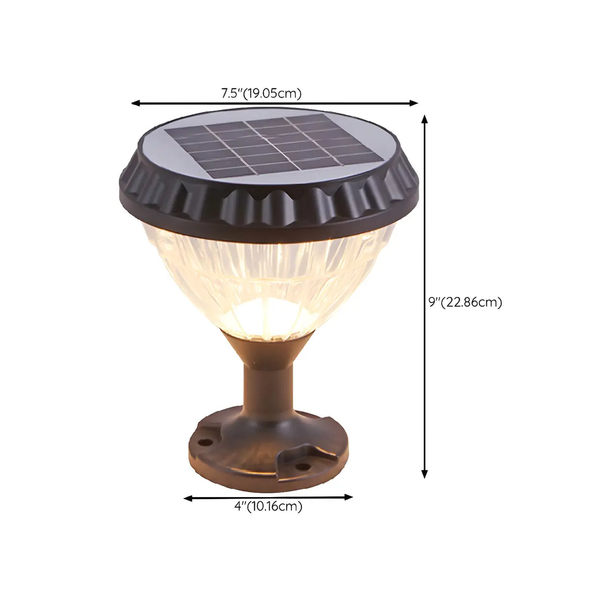 Stylish Cone Solar Black Waterproof Outdoor Table Lamp Image - 19