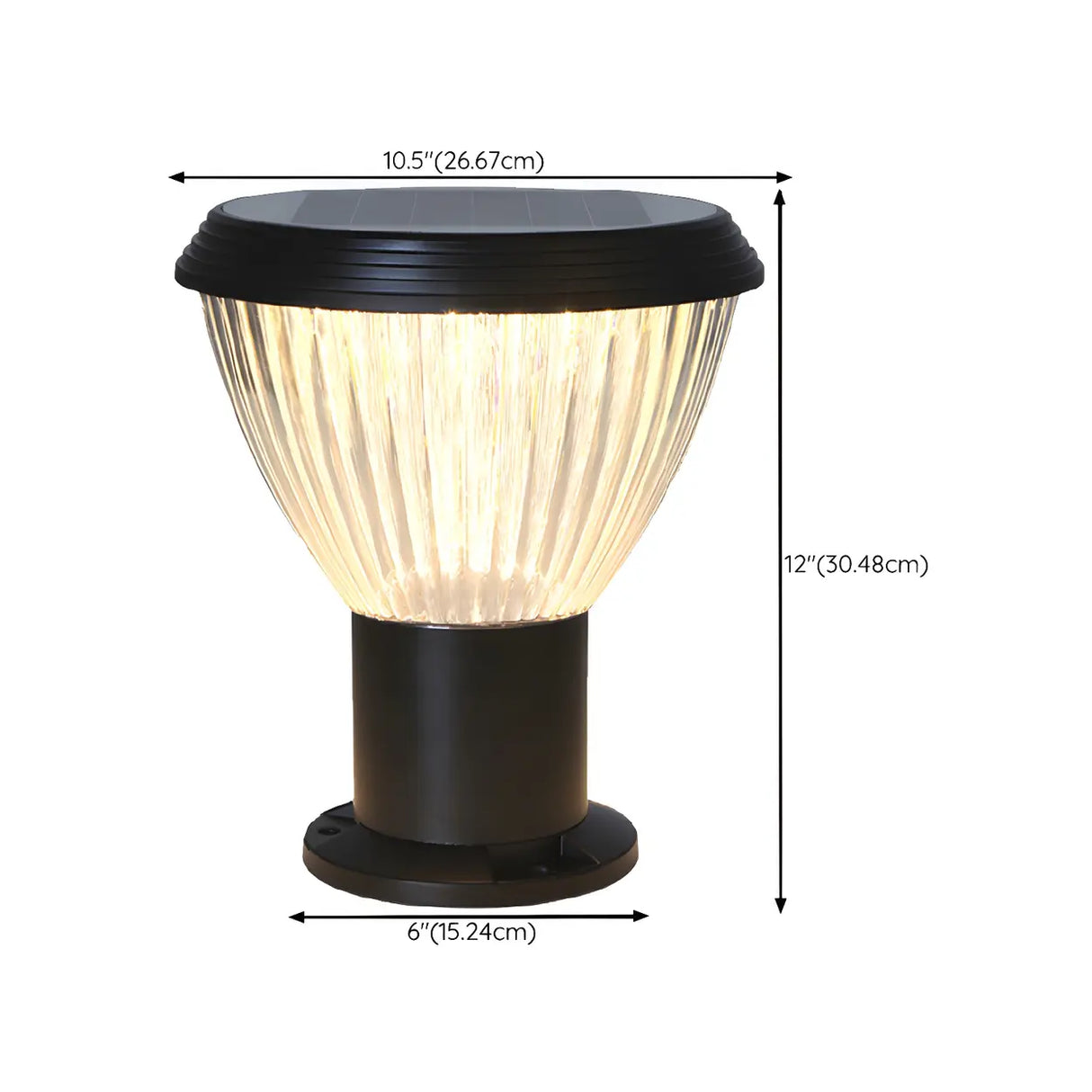 Stylish Cone Solar Black Waterproof Outdoor Table Lamp Image - 22