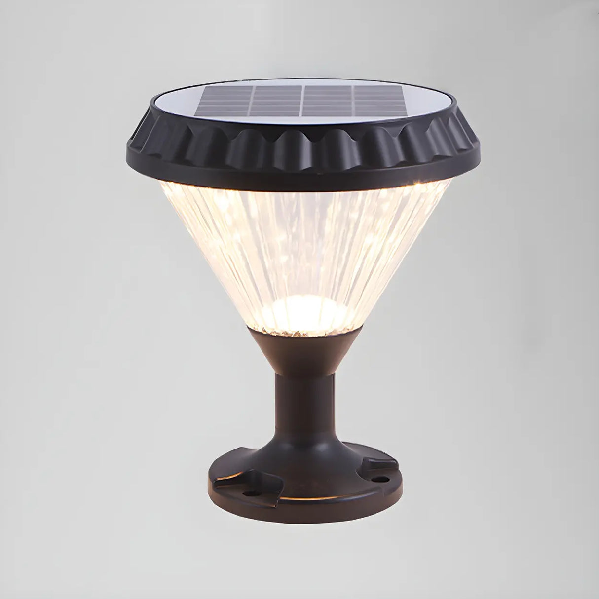 Stylish Cone Solar Black Waterproof Outdoor Table Lamp Image - 8