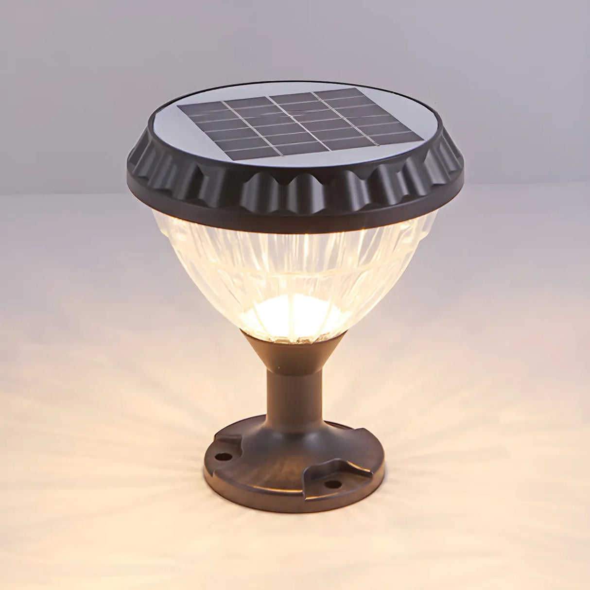 Stylish Cone Solar Black Waterproof Outdoor Table Lamp Image - 9