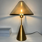 Stylish Conical Clear Glass Shade Metal Base Table Lamp Image - 13