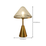 Stylish Conical Clear Glass Shade Metal Base Table Lamp #size