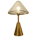 Stylish Conical Clear Glass Shade Metal Base Table Lamp Image - 5