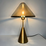 Stylish Conical Clear Glass Shade Metal Base Table Lamp Image - 6