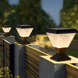 Stylish Conical Glass Black LED Outdoor Post Table Lamp Image - 1