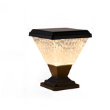 Stylish Conical Glass Black LED Outdoor Post Table Lamp Image - 2