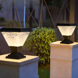 Stylish Conical Glass Black LED Outdoor Post Table Lamp Image - 6