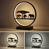 Stylish Couple Silhouette Black Circular Table Lamp Image - 13