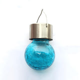 Stylish Crackle Glass Solar Outdoor Pendant Light Image - 3