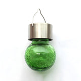 Stylish Crackle Glass Solar Outdoor Pendant Light Image - 4