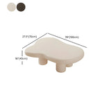 Stylish Cream Wood Free Form Four Legs Coffee Table Image - 11