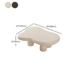 Stylish Cream Wood Free Form Four Legs Coffee Table Image - 12