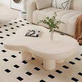 Stylish Cream Wood Free Form Four Legs Coffee Table Image - 4