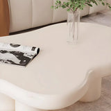 Stylish Cream Wood Free Form Four Legs Coffee Table Image - 7